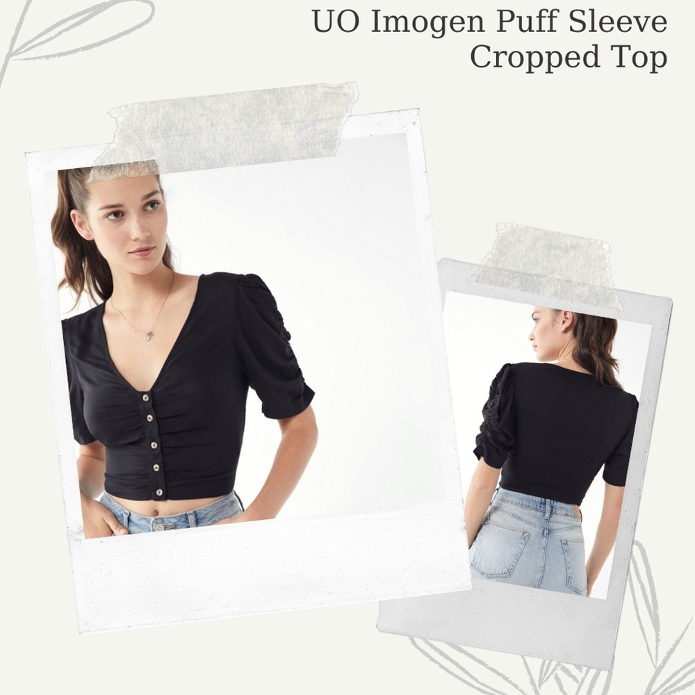 UO Imogen Puff Sleeve Cropped Top